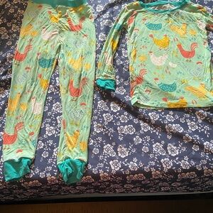 Little Sleepies Aqua Rooster Pajama Set